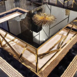 Casa Padrino Luxury Coffee Table Gold / Black 120 X 45 X H. 43 Cm Throughout Couchtisch Gold Glas