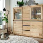 Highboard Ii Wohnzimmerschrank 166X148X40 Wildeiche | Natur24 throughout Wohnzimmerschrank Mit Viel Stauraum