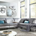 Interliving Sofa Serie 4056 – Ecksofa, Silberfarbener Velours Joyce & Throughout Sofa Ecksofa